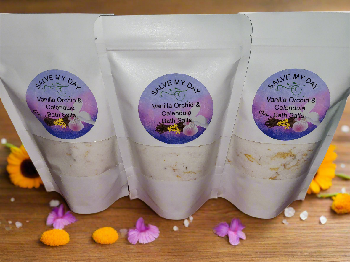 Vanilla Orchid & Calendula Bath Salts 10 oz