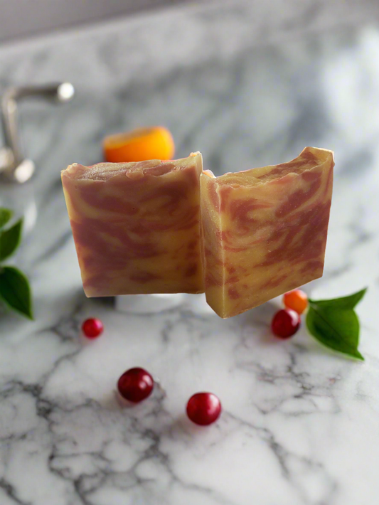 Mandarin cranberry goats milk soap