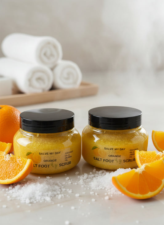 Salt Foot Scrub Orange Essential Oils 8oz